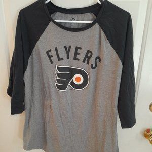 Womens Philadelphia Flyers Raglan Sleeve NHL Hockey Jersey Shirt Size 2XL